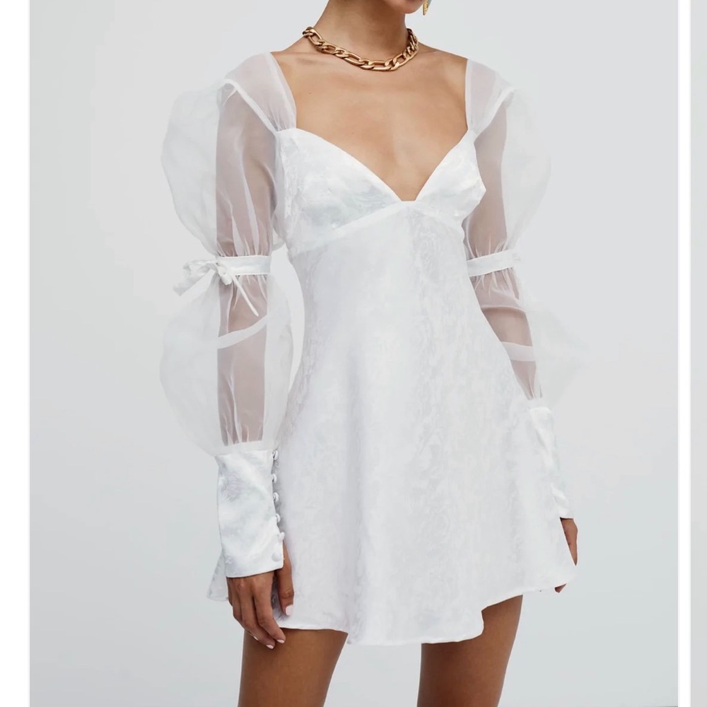 For Love and Lemons Gabrielle Puff Sleeve Mini Dress